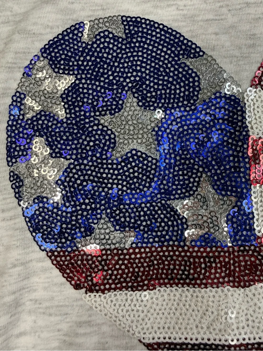 NWT POOF GIRL Patriotic Sequin Heart Tie Front Top XL Americana USA 4th July NEW